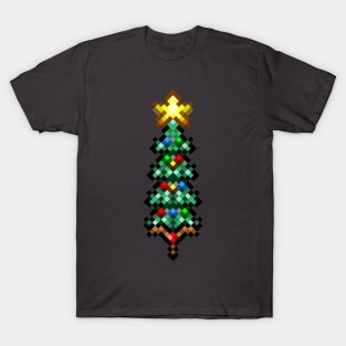 Retro 8 bit christmas tree T-Shirt